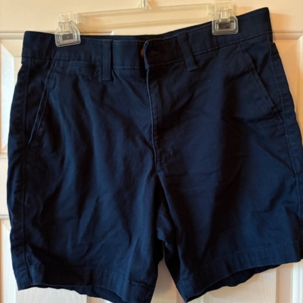Men's Navy Flat Front Shorts